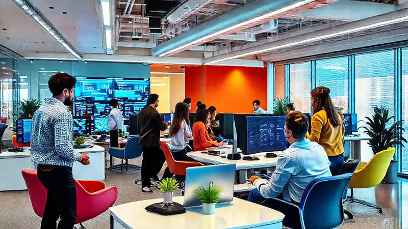 Espacio de trabajo moderno y colaborativo