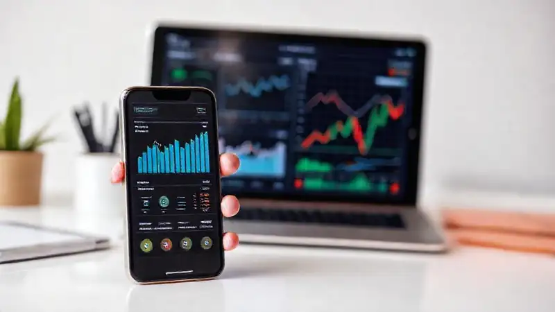 Herramientas financieras digitales en smartphone moderno