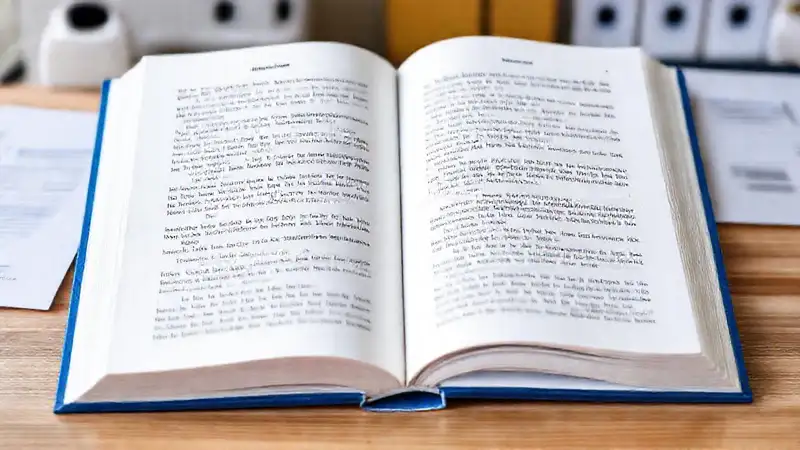 Libro abierto con diseño limpio y profesional