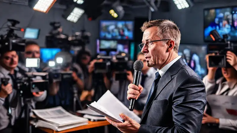 Periodista informa en medio de cobertura mediática