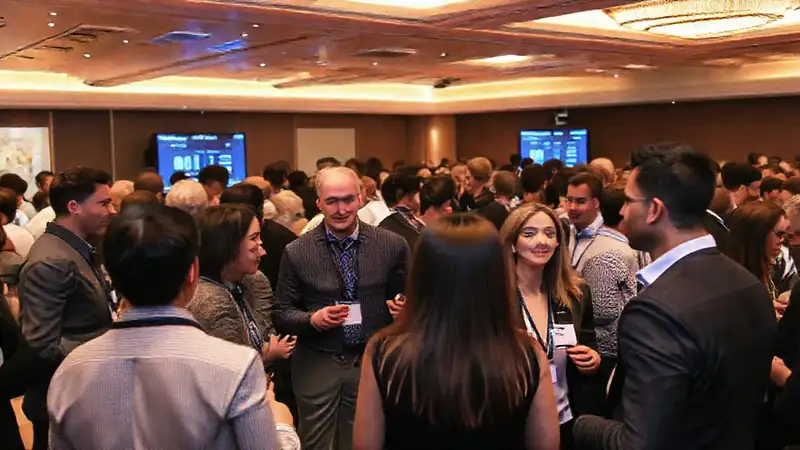 Evento profesional con interacción y diversidad