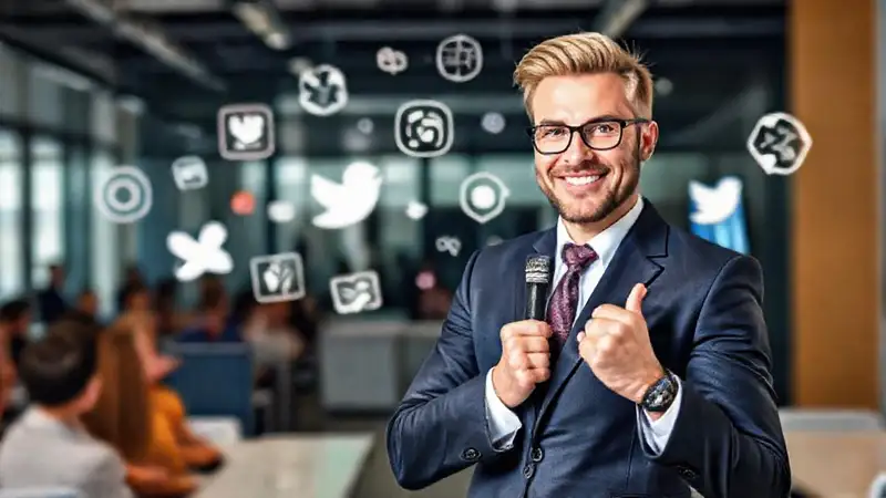 Profesional de comunicación digital en oficina moderna
