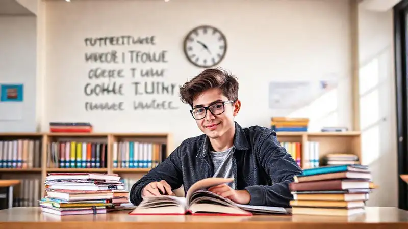 Estudiante concentrado en un ambiente motivador